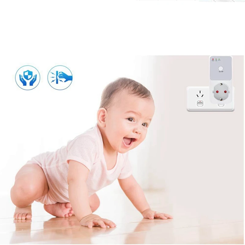 Automatic Voltage Protector Socket Switcher Power Surge Safe Protector Socket Voltage Safe Refrigerator Protect EU Plug