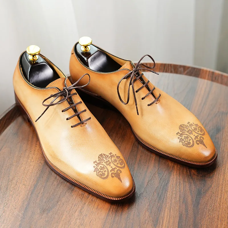 Luxury Italian Mens Dress Shoes Genuine Cow Leather Handmade Brand Quality New Elegant Wedding Social Business Oxfords Shoes Man