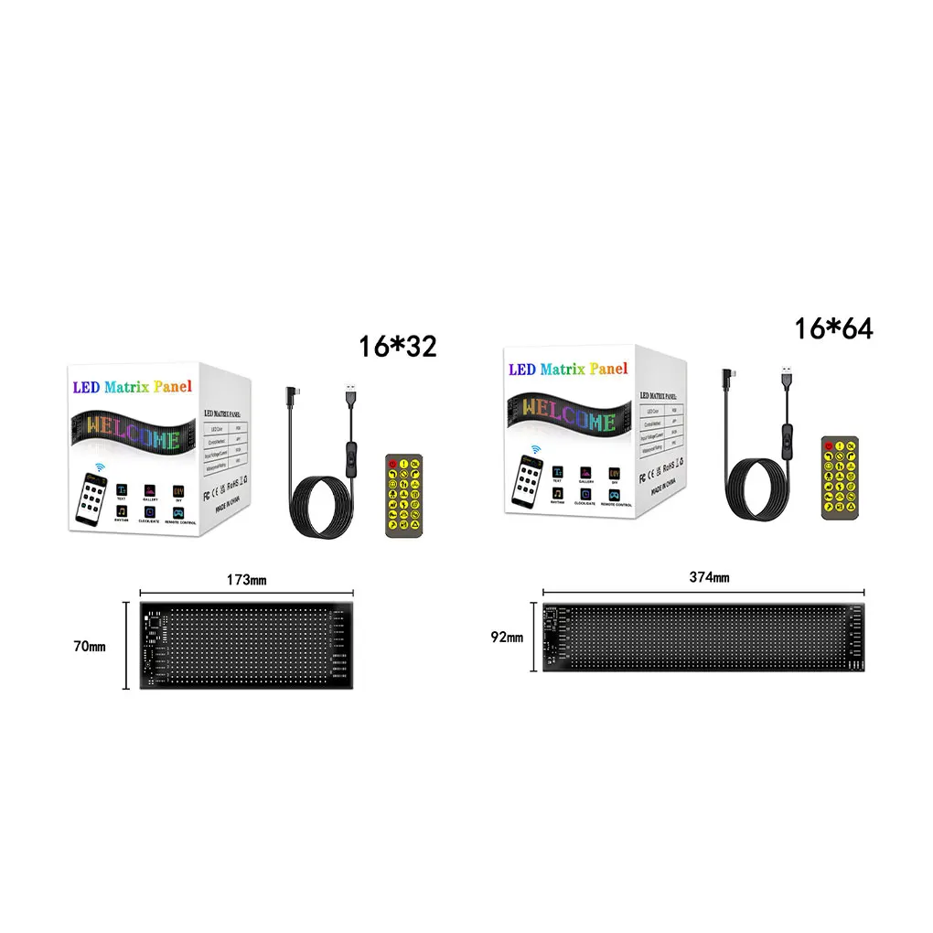 Car LED Sign Bluetooth APP LED Matrix Pixel Panel Night Light DIY Programmable Flexible LED Display For Car Store Hotel Bar