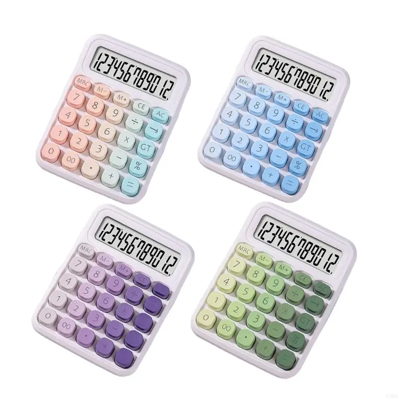 

CORA Quiet Gradient Candy Colored Calculator ABS Portable Silents Operation For Library Office Use BatteryFree