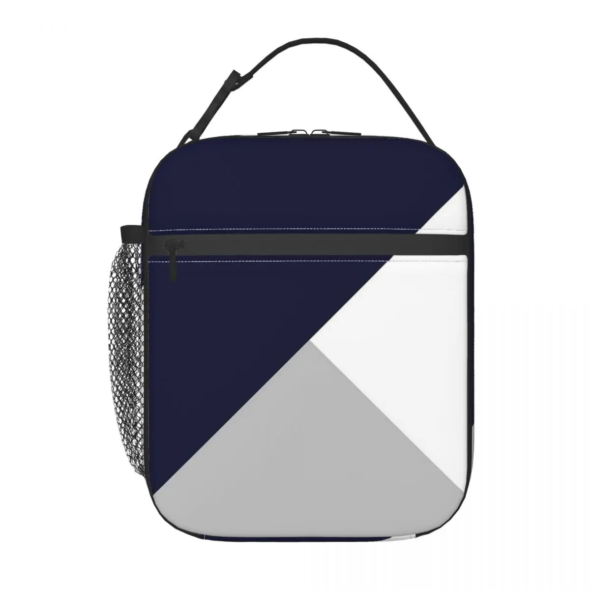 Tricolor Navy Blue Silver Gray And White Insulated Lunch Bag for Women Children Leakproof Food Boxes Thermal Lunch Box Tote