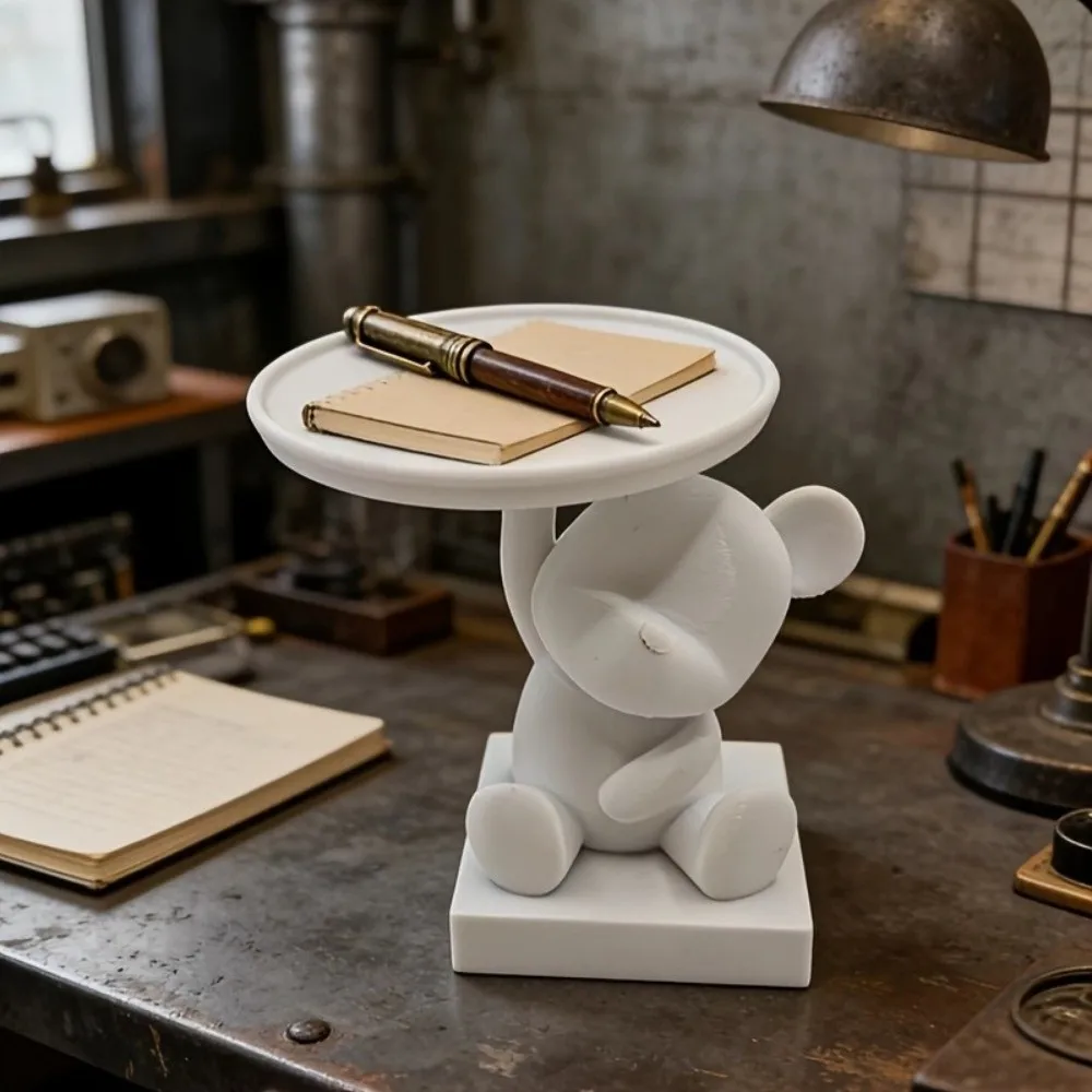 Fashion Funny Bear Storage Tray Decorations Multi-functional Desktop Accessory Creative Jewelry Display Holder Birthday Gift