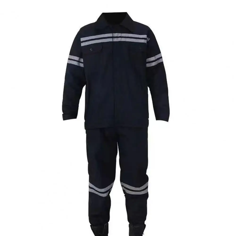 Reflective Strip Work Uniform High Visibility Workwear Set with Reflective Strip Jacket Stain-resistant for Miner for Working