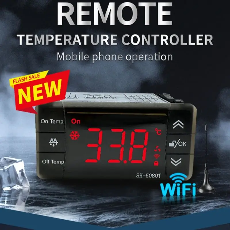 WiFi Temperature Controller Remote Thermostat SH-5080T Digital Thermostat for Refrigerator Freezer Cold Storage Defrosting