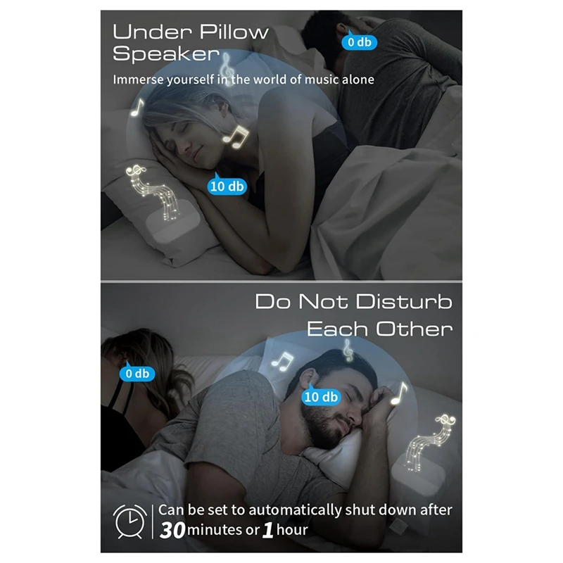 Bluetooth 5.2スピーカー,ホワイトノイズスピーカー,睡眠マシン,オルゴール,睡眠を改善するための枕の下