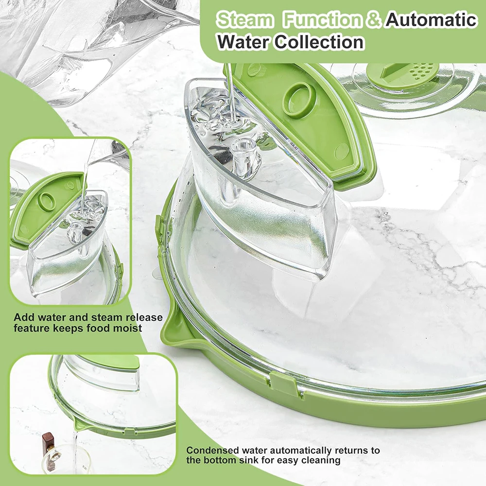 Microwave Splash Cover for Food Microwave Splatter Cover with Handle Heat Resistance Microwave Heating Cover Kitchen Gadgets