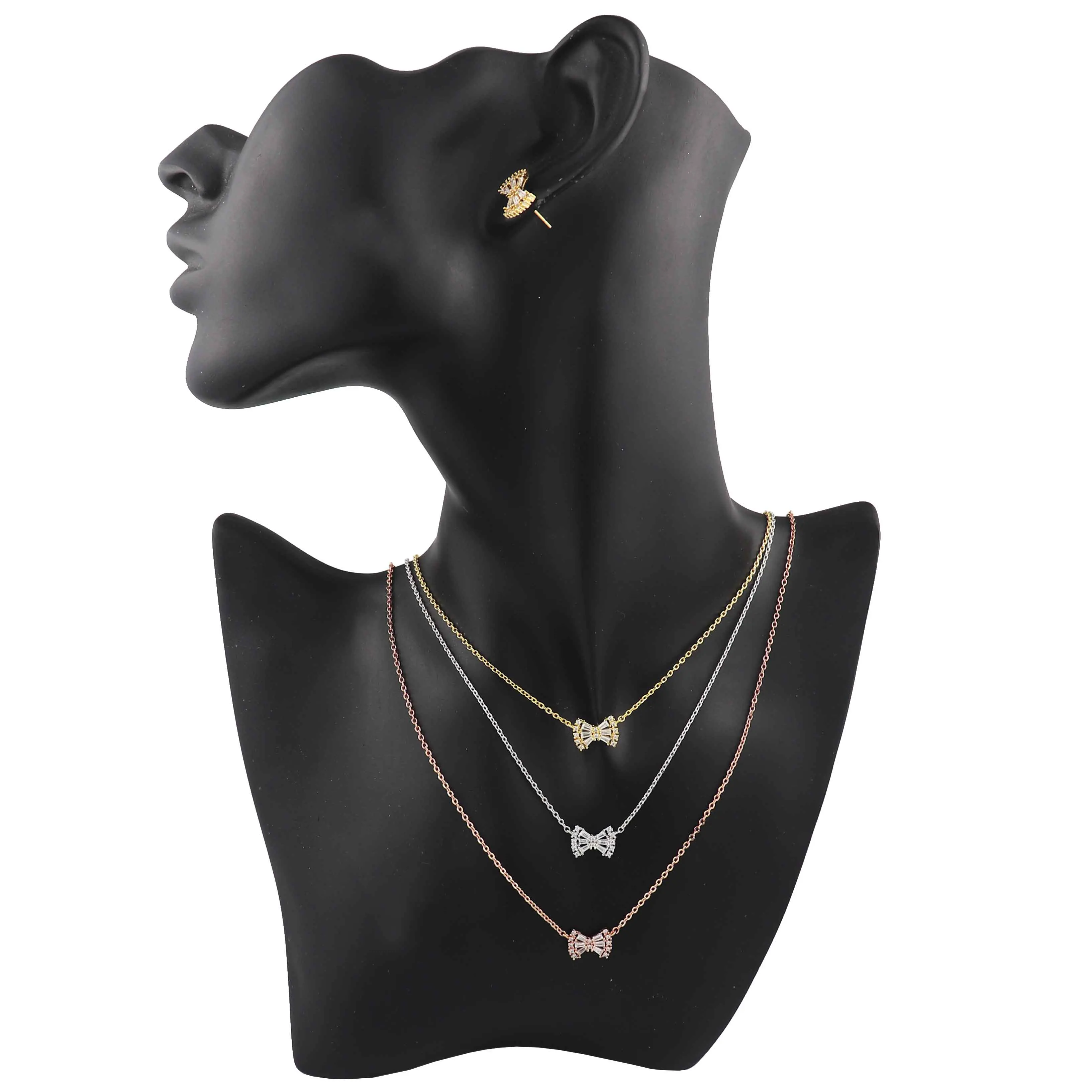 

Fashion classic three color necklace with earrings, three necklaces to wear together, Dubai hot Jewelry Set S1327