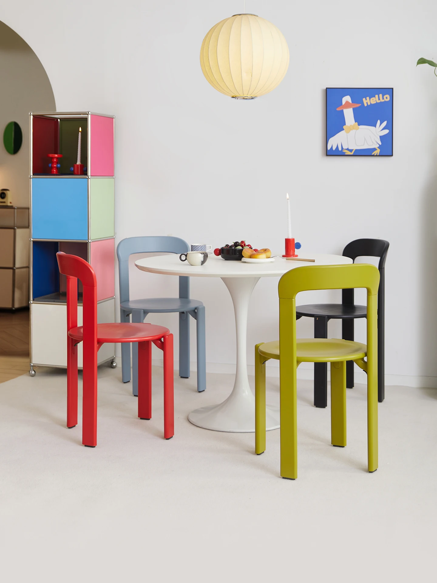 كرسي ري الشمال الزان الخشب الصلب الخشب الرقائقي كراسي الطعام القابلة للتكديس لهجة كرسي أثاث غرفة المعيشة المنزل #2