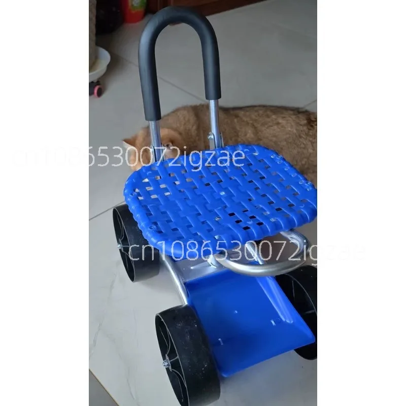 

Adjustable Height 360 ° Rotating Garden Stool with Kneeling Pad & Rolling Wheels - Mobile Gardening Seat for Kneeling Sitting