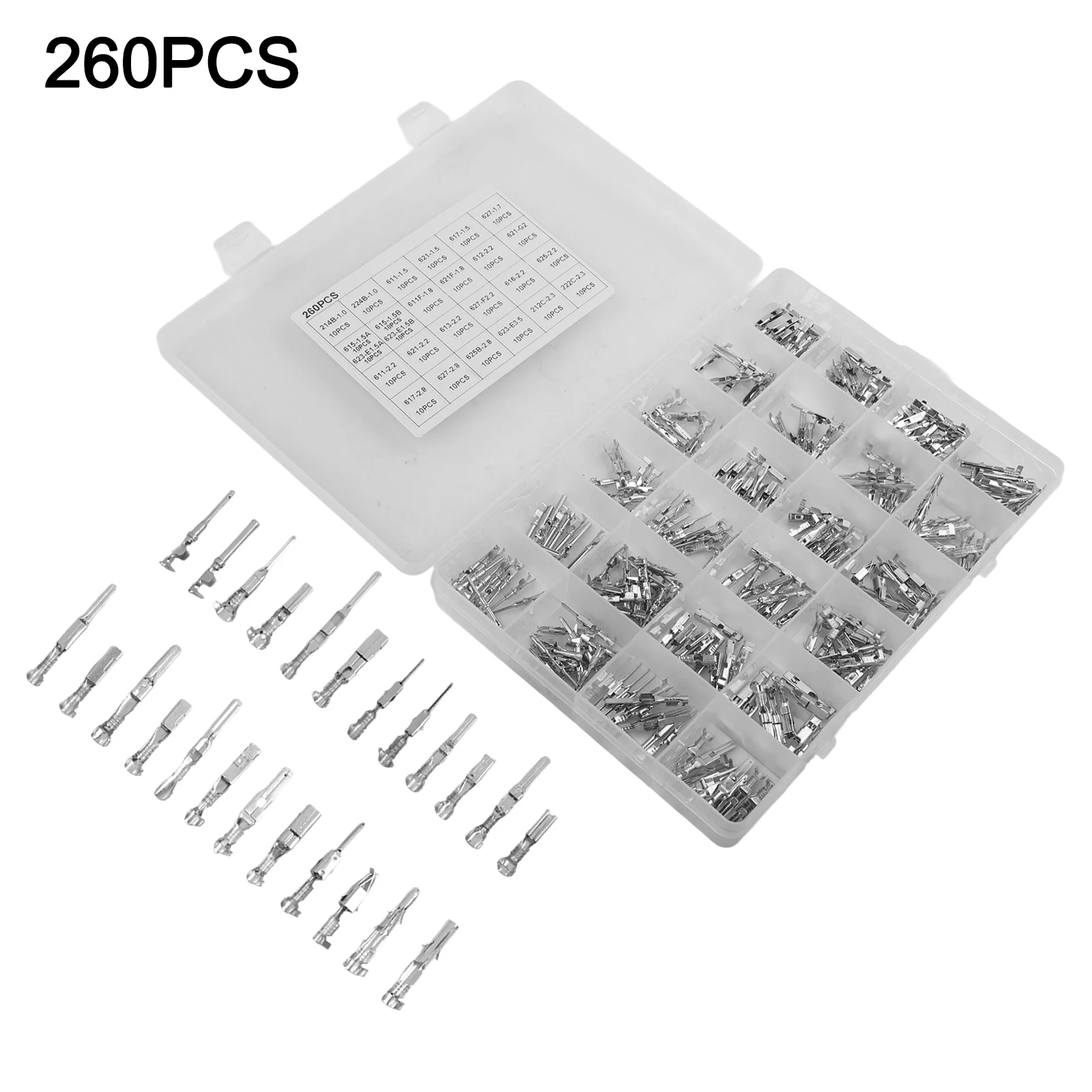 

Automotive Wire Pins Kit 260Pcs Male and Female Crimp Terminals for Electrical Connectivity Suitable for 12V Applications