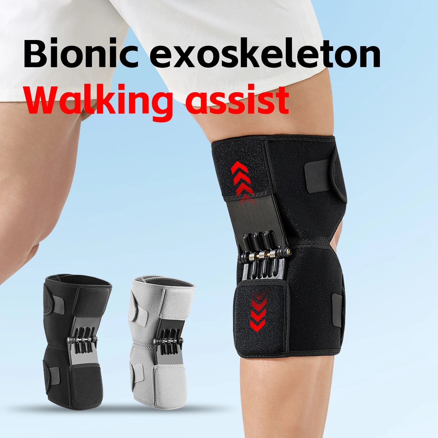 1PC Joint Support Knee Pad Non-slip Lift Pain Relief For Knee Power Spring Force Stabilizer Knee Booster Working Sports Elder