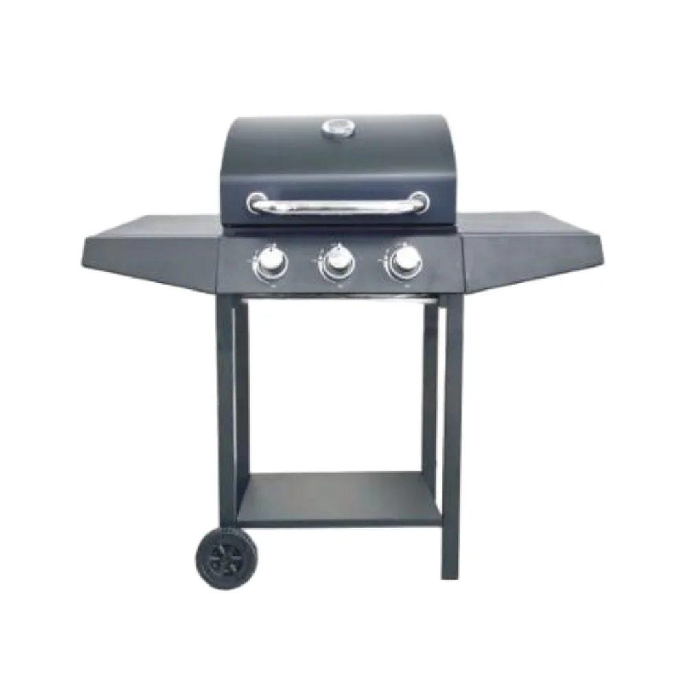 Three Burner Steam Stove Barbecue Grill Multifunctional Outdoor Large Gas Stove Steel Flame Safety Powder Coated