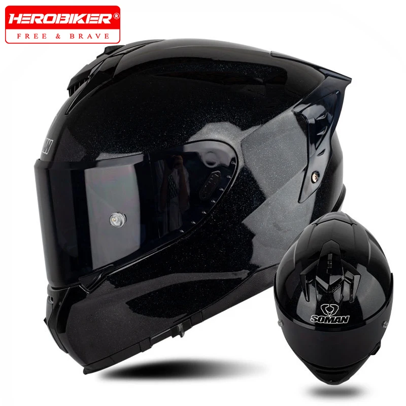 

Мотоциклетный шлем-интеграл с двойным визором, из стекловолокна, в стиле космического корабля, для мотоциклистов