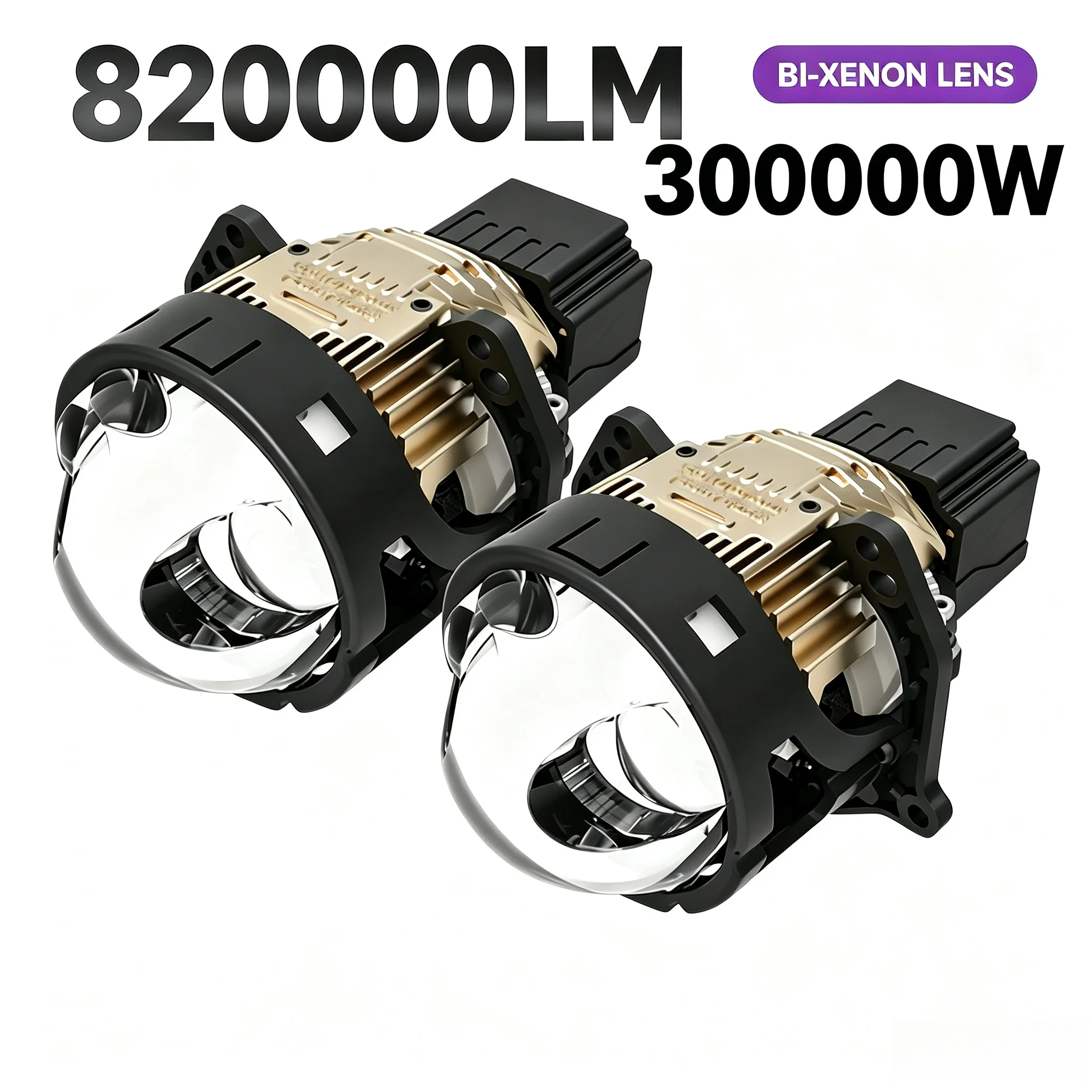NXY LK12 Pro 3 Inch Dual Eye Direct Beam Bi LED Projector Headlight 160W High Power White Light Hi Lo Beam Car Retrofit Lamp