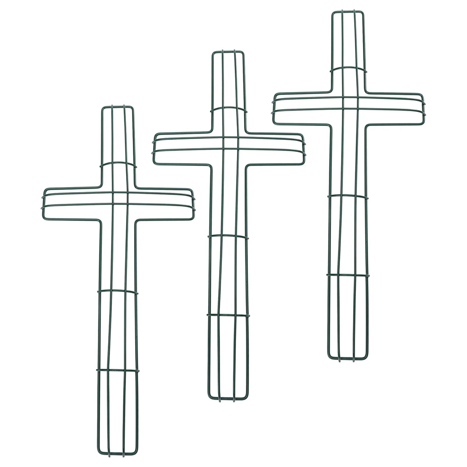 

3Pcs Iron Wreath Frame Cross Shaped Metal Wire DIY Wreath Form for Christmas Easter Garland Decoration Craft Religious Wall