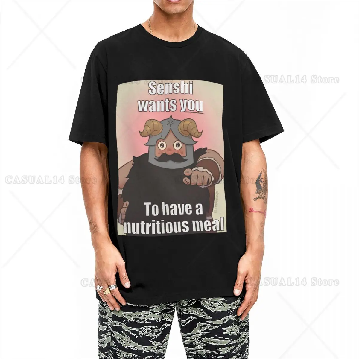 

Senshi Anime T-Shirt Delicious in Dungeon Hipster T-Shirts Short Sleeves Tops Summer Cotton Clothing