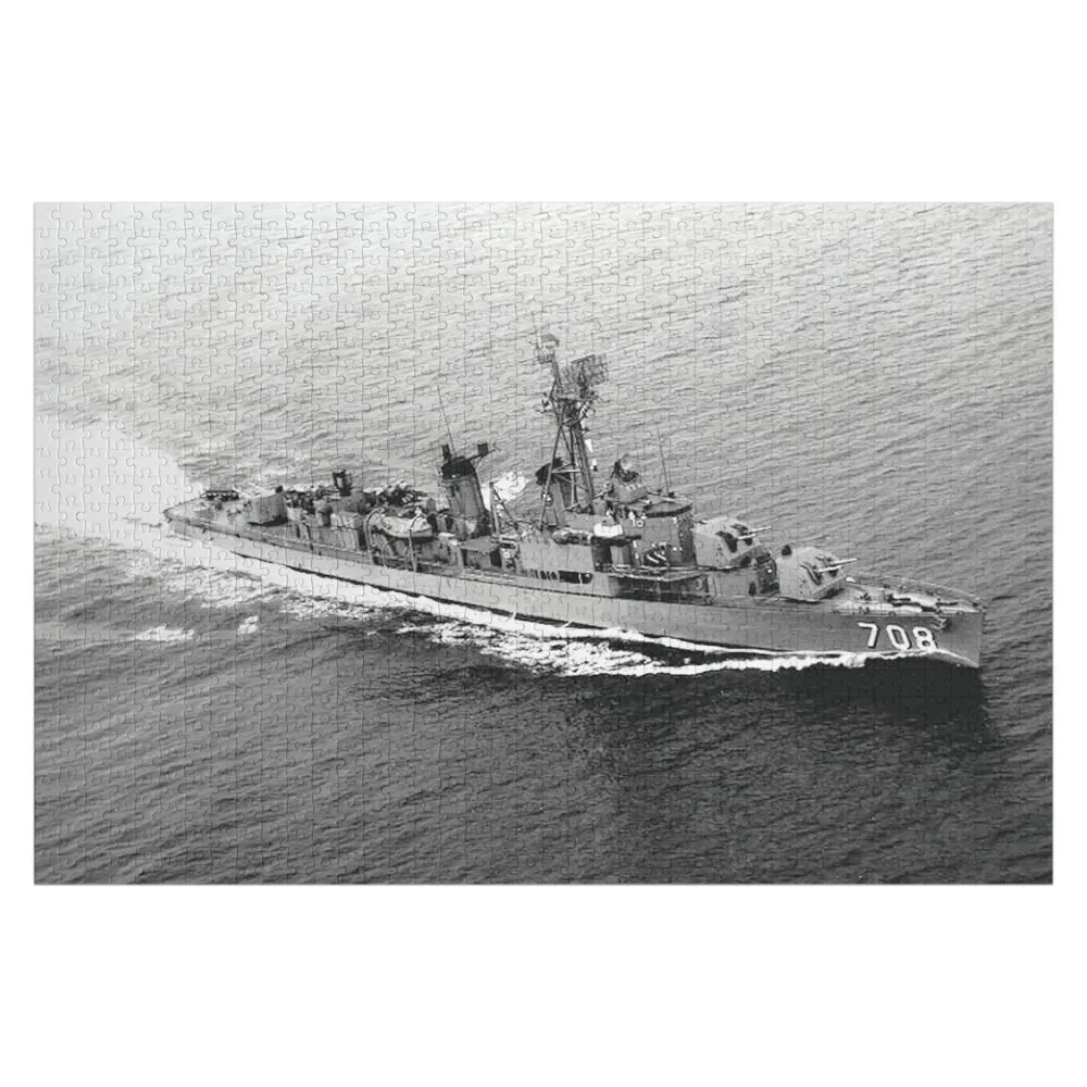 USS HARLAN R. DICKSON Ship의 상점 직소 퍼즐, 사진 사용자 정의 나무 퍼즐, DD-708