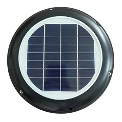 Ventilador de ventilación Solar de 2,5 W, conducto de aire de techo negro, diámetro de 120mm, para cobertizo de baño, conservación del hogar, caravanas, barcos, casa verde