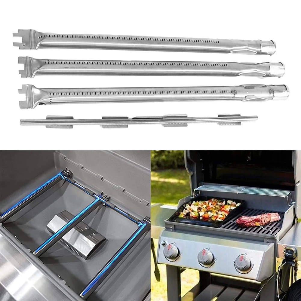 5Pcs Gas Grill Burners Kit For Weber For Spirit 300-Series Stainless Steel Burner Smaller Crossover Pipe Outdoor BBQ Tool