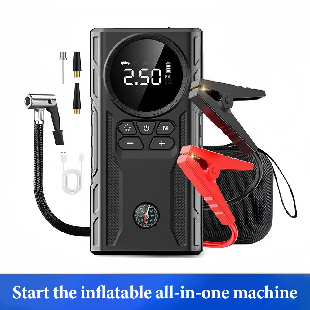 39800mAh Car Jump Starter Air Pump Car Battery Emergency Boosters 1800A 12V Power Bank Portable Starting Device Car Starter