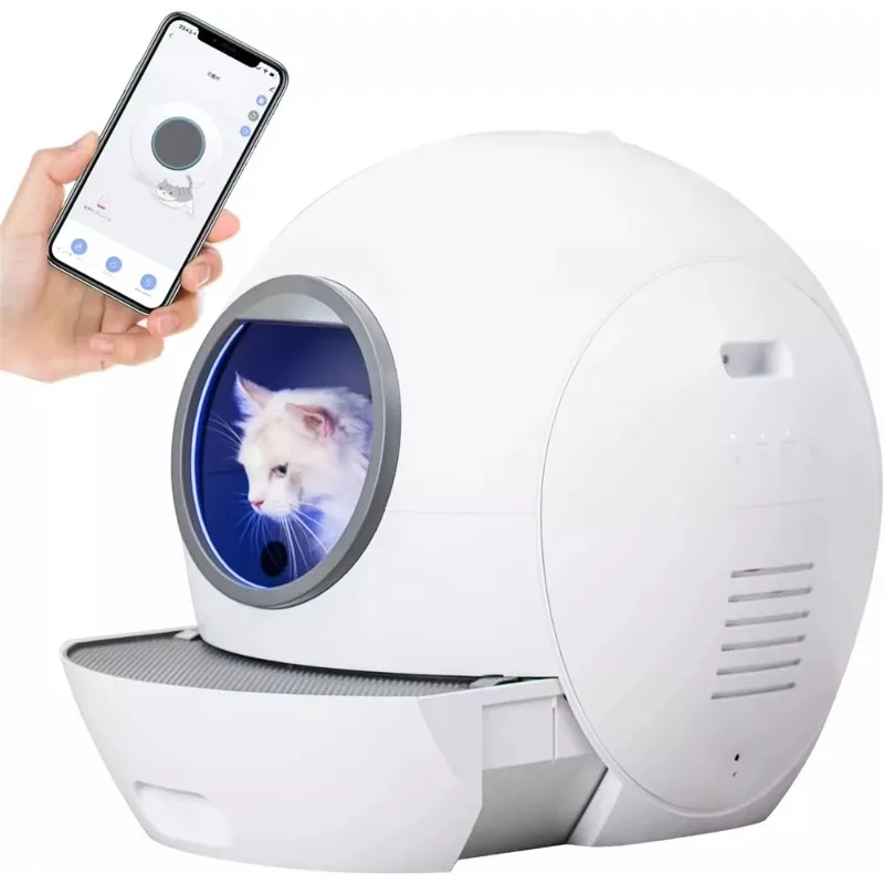 Automatic Cat Toilet Self Cleaning Cats Sandbox Smart Litter Box Closed Tray Toilet Rotary Training Detachable Bedpan