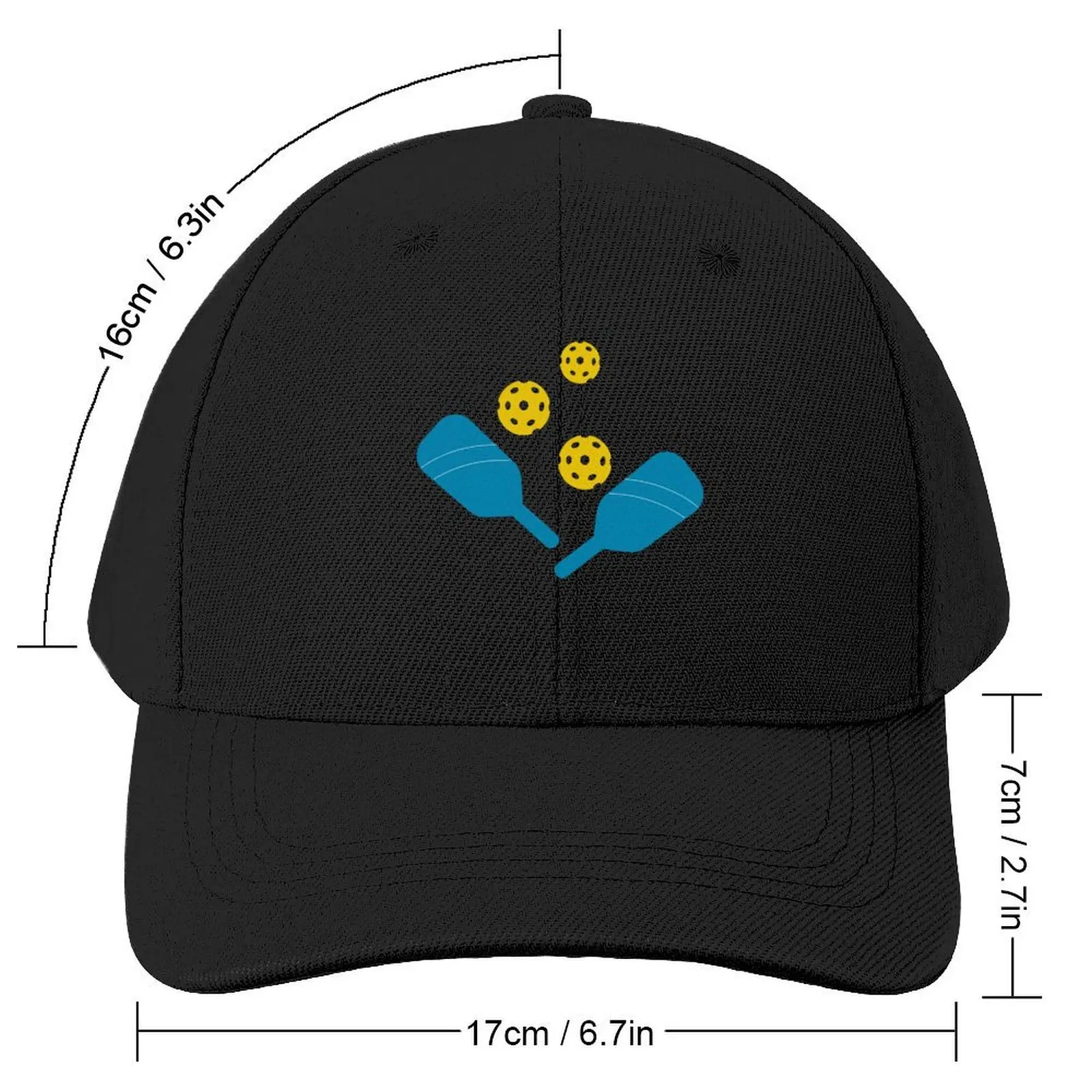 Fun Pickleball Paddles Pattern Baseball Cap tea Hat Custom Cap dad hat Ball Cap Women's Men's