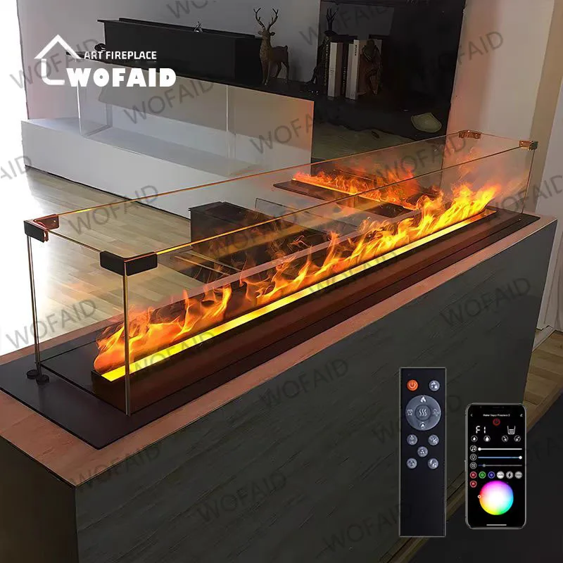 2026 New 3D Fog Steam Fireplace - Hyper-Realistic Flame Effect with RGB Color Options Effect Fireplace Mist Technology Firebox view 4