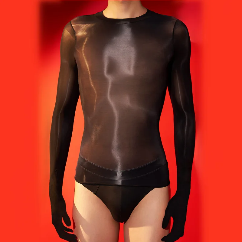 

Блестящее нижнее белье больших размеров для мужчин и женщин, сексуальная серия Abstinence, блестящие шелковистые чулки с конским маслом