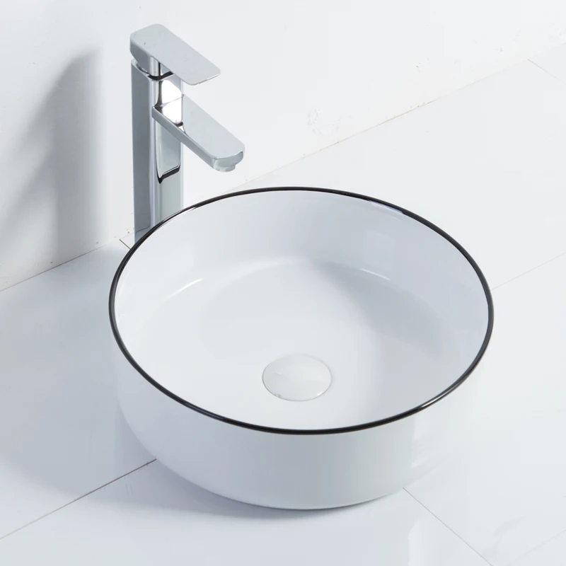 

Yuson Ys28498-Lb Countertop Sinks Bright White Ceramic Art Hand Wash Sink Ceramic Bathroom Basin