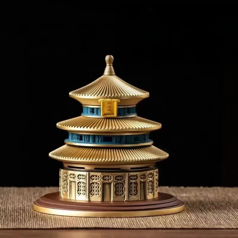 Chinese Brass Incense Burner Set with Removable High End Gift Box for Interior Decoration Meditation Office Use