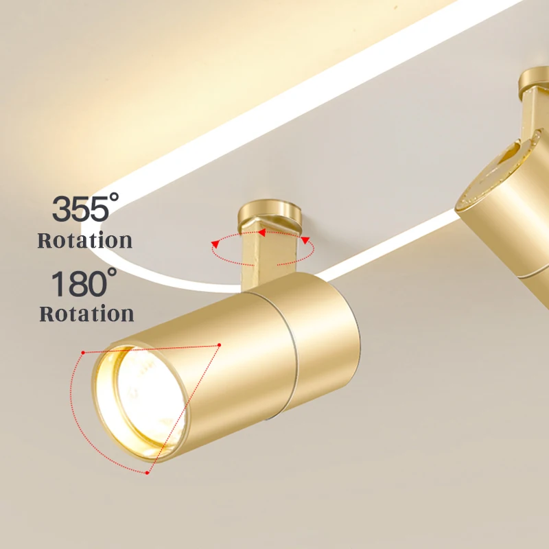 Imagem -04 - Diodo Emissor de Luz Luz de Teto Moderno 220v Rotação Luzes do Ponto Ouro Preto 26 33 45 55w Holofotes para Sala Estar Casa Dispositivo Elétrico