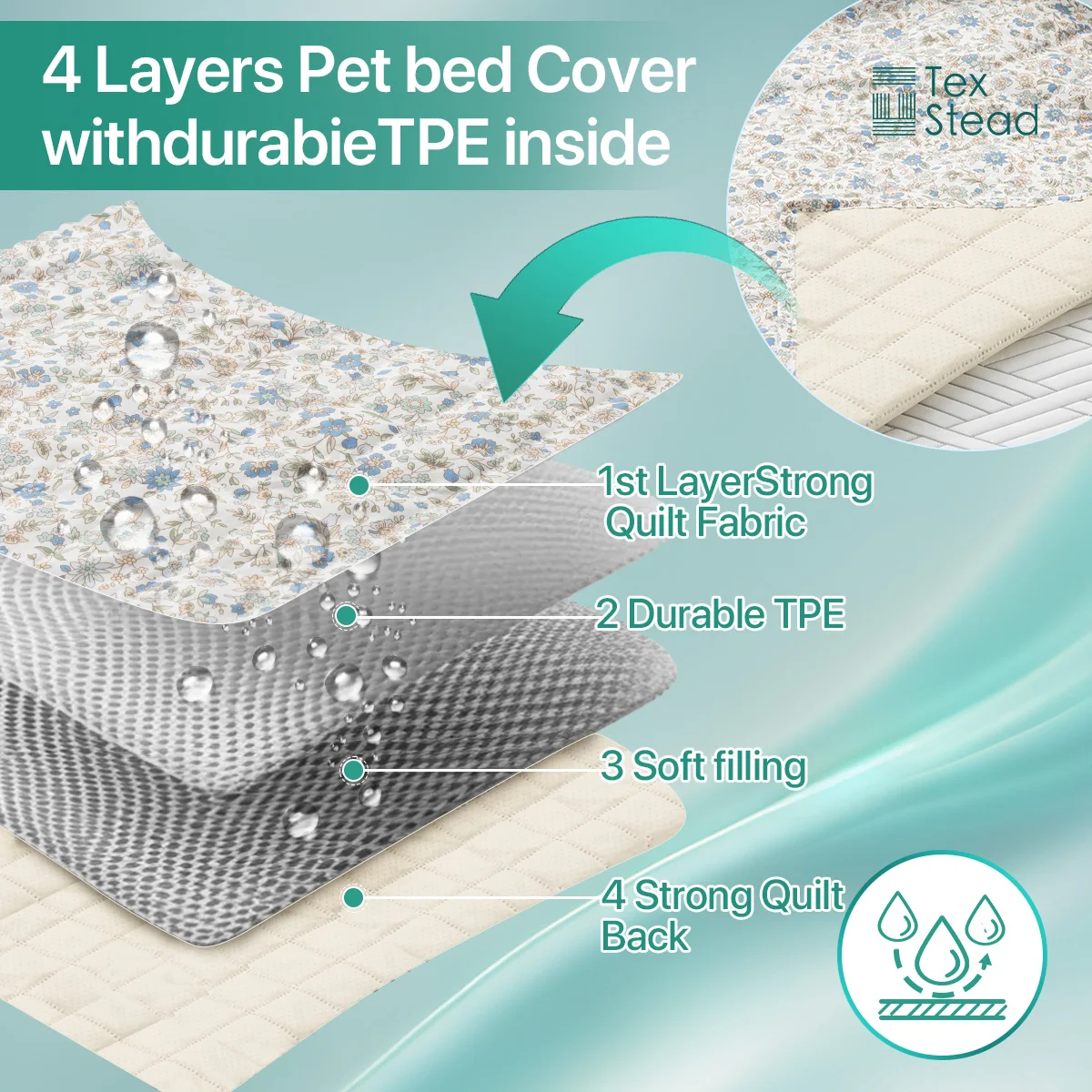 Ultra Soft Floral Brushed Waterproof Pet Sofa Cover with Bolster & Non-Slip Cushion, Washable Durable All-Season Protector