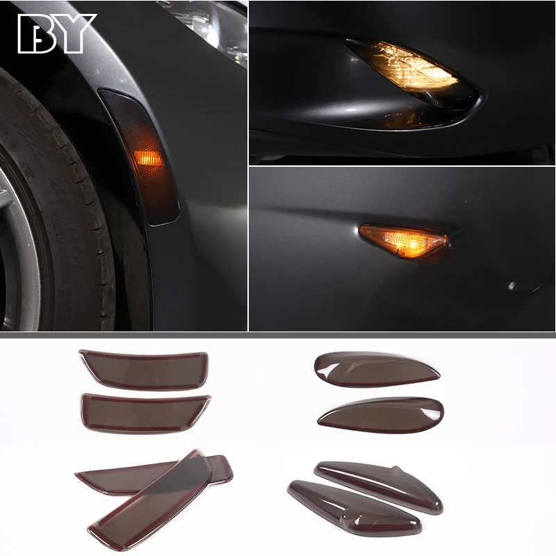 8PCS ABS Car Light Protection Cover For Mazda MX-5 2016-2023 Rear Fog Light Turn Signals Lamp Hoods Auto Accessorie