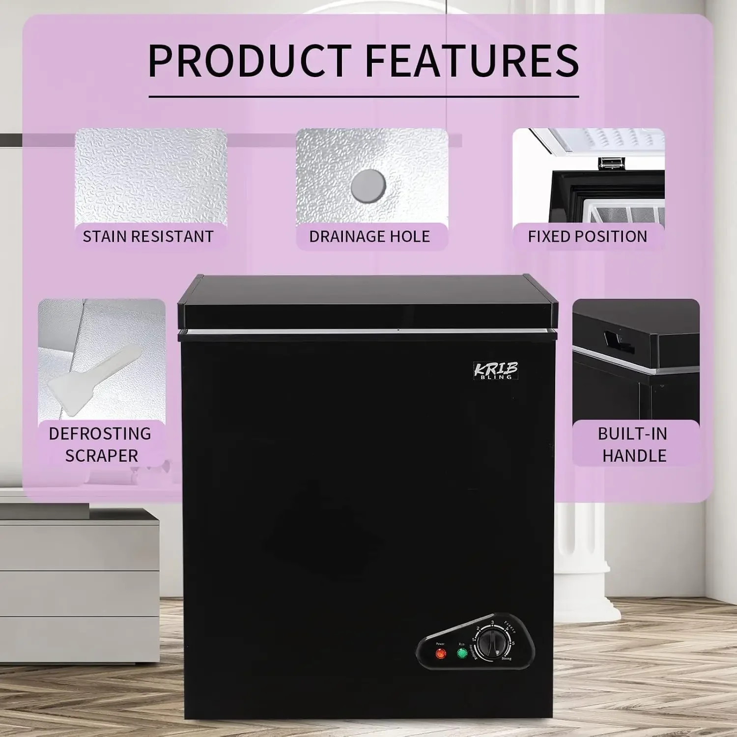 Compact Chest Freezer with Removable Basket, 7.0 Cu.ft Top Door Open Freestanding Deep