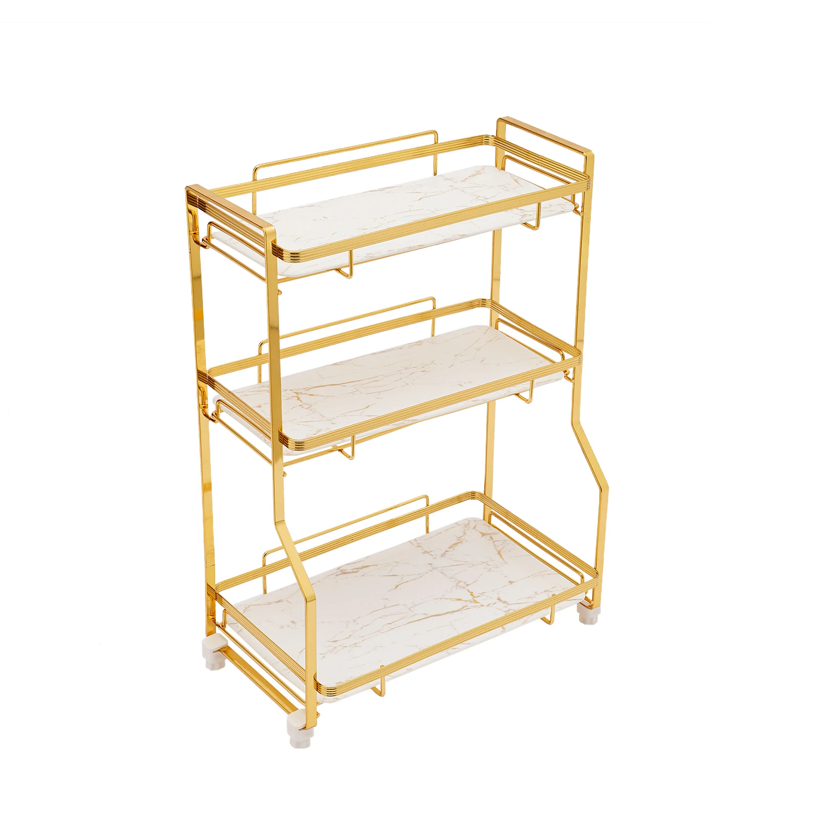 

3-Tier Bathroom Countertop Organizer, W/ Basket for Skincare Makeup Perfume 22.05lbs Each Tier Load 12.6*6.5*16.73"