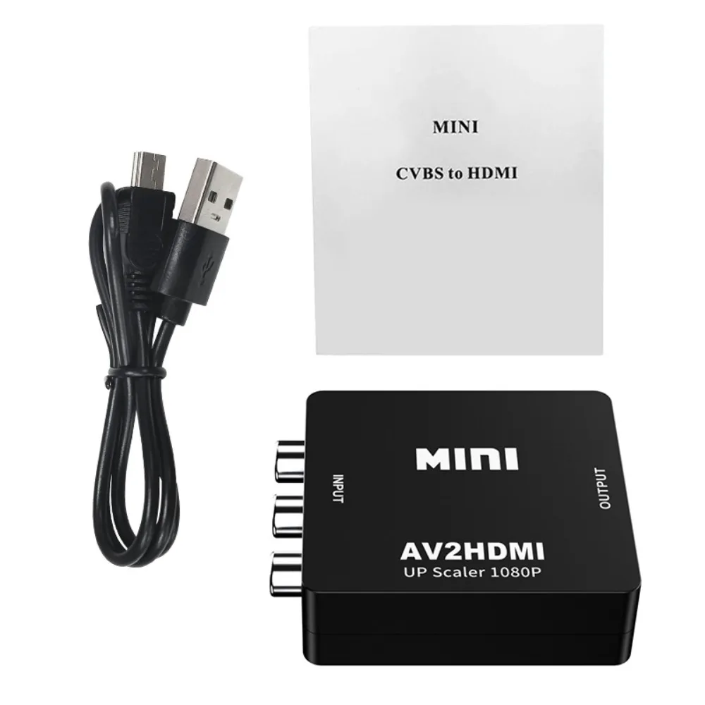 AV to HDMI Video Converter 1080P RCA Surveillance Game Set-Top Box Transfer TV