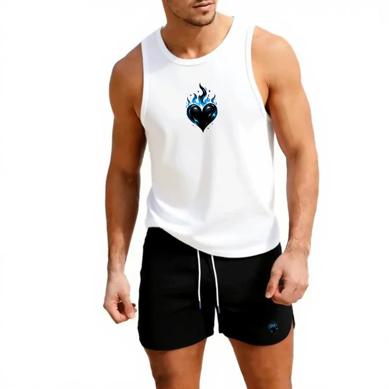 Fitness loose men tank top  sleeveless t-shirt fitness clothes basketball training vest men sport undershirt suit