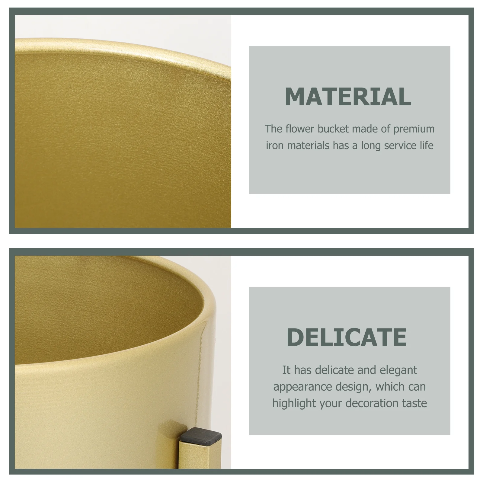 

1Set Desktop Flower Basin Gold Plant Stand Flower Container Durable Elegant for Home Office Green Plant Stand