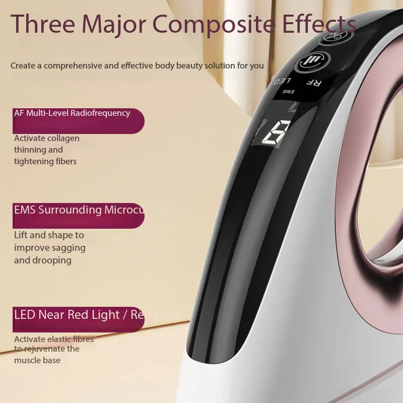 Household RF Color Light Radiofrequency Instrument Microcurrent Vibration Thermal Compression Explosion Beauty Instrument Body