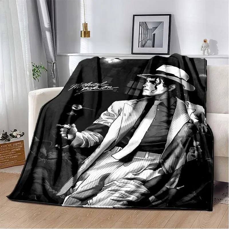 Pop Music Michael J-Jackson Printed Flannel Blanket , Warm  Soft Cozy Blanket Flannel  Livingroom  Home Decor Birthday Gift