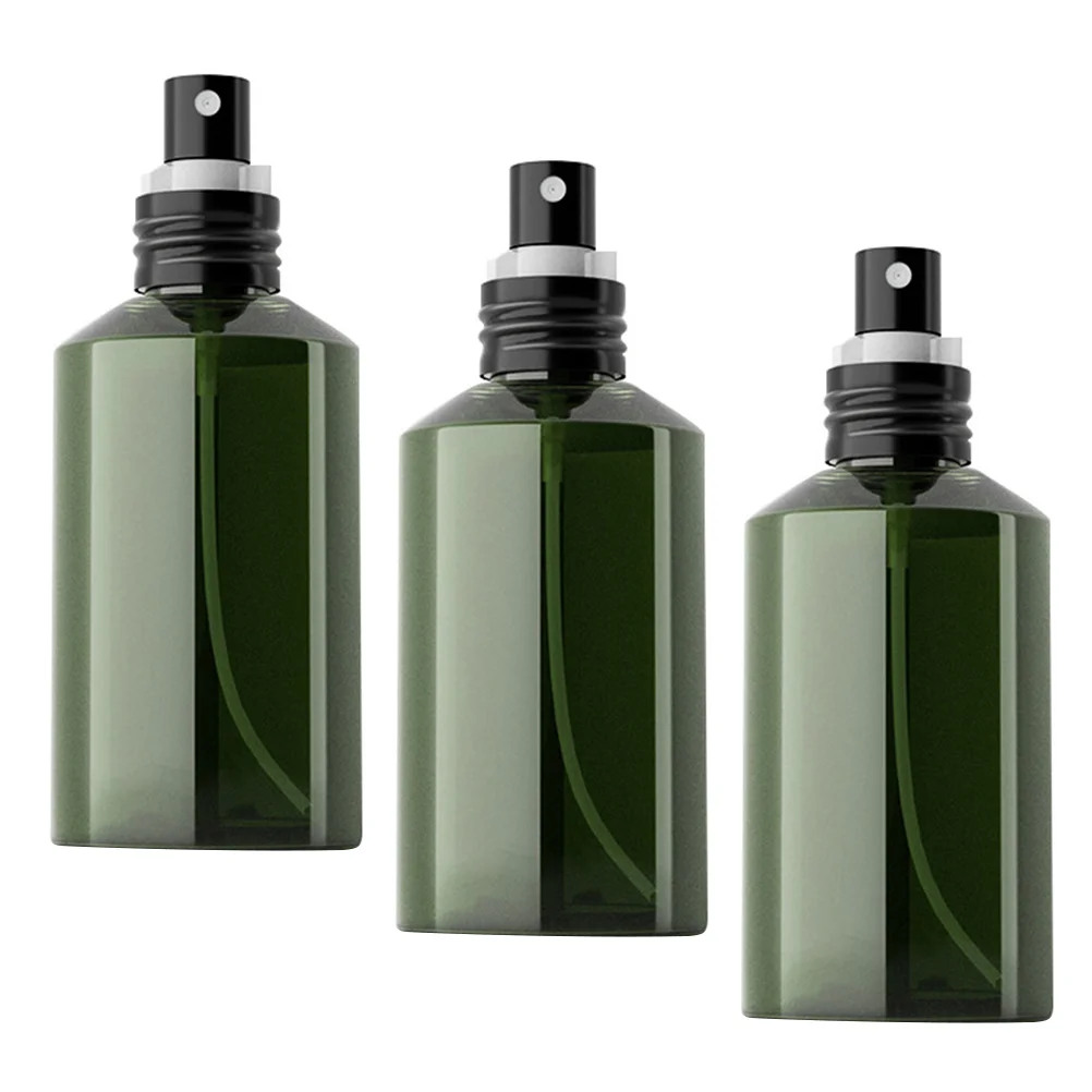 3pcs Portable Spray Bottle Empty Bottle Press Type Subpackaging Bottle Dispenser Spray Liquid Storage Container (50ML Dark Green