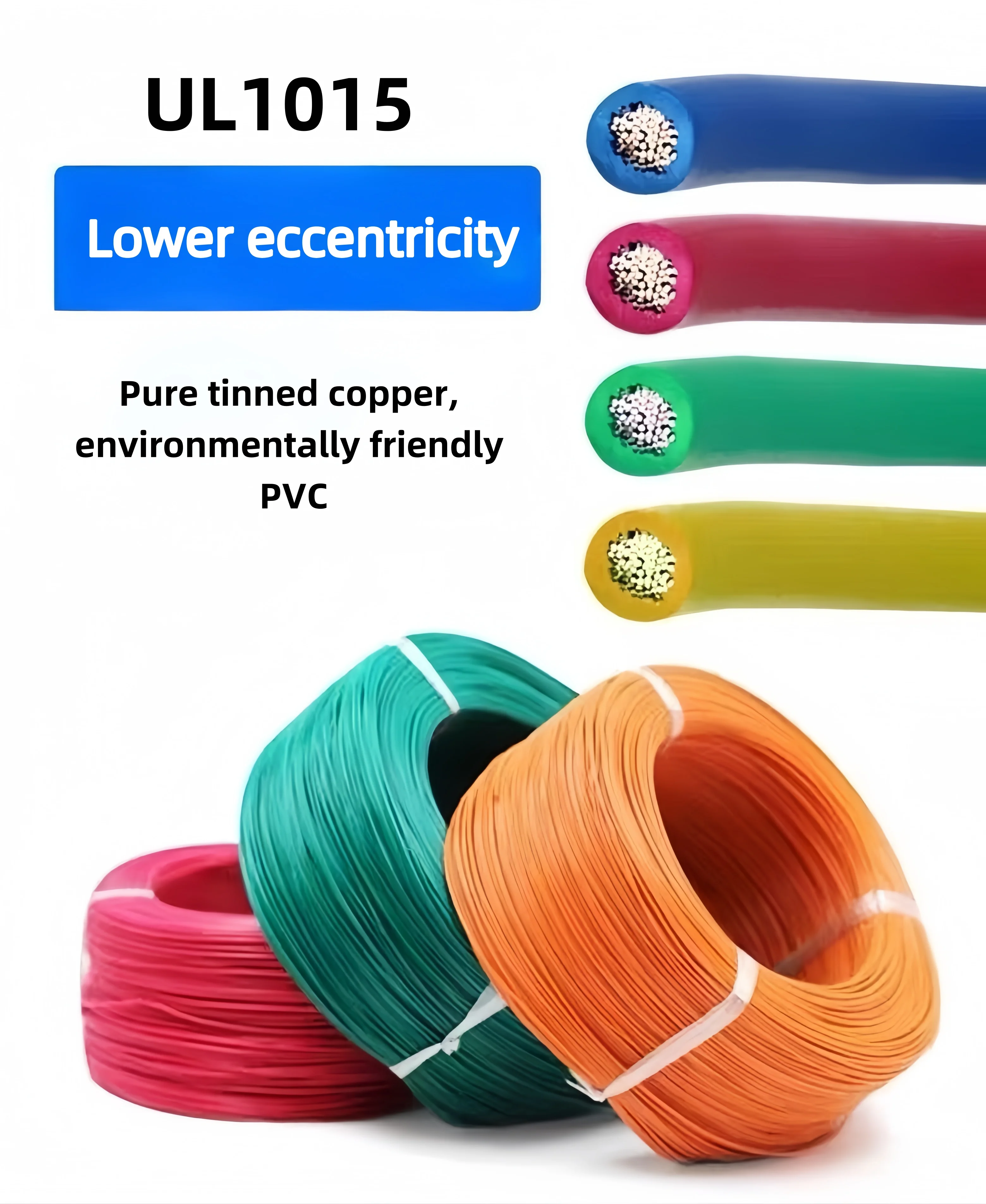 

2/5/10M UL1015 PVC Multi-stranded Electric Wire 24 22 20 18 16 14 12 10 AWG for Lamp Lighting Tinned Copper Cable DIY Line 600V