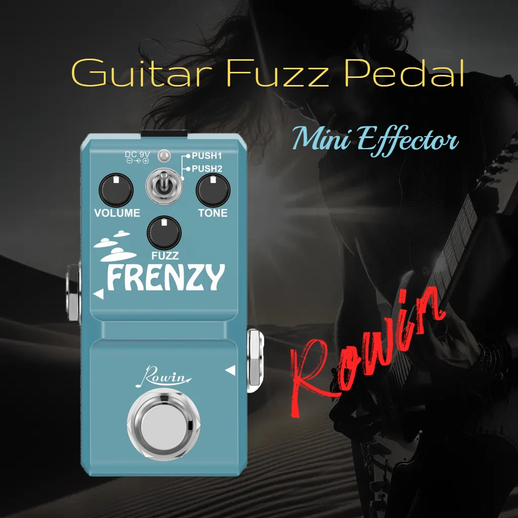 Smallest Rowin Electric Guitar Fuzz Pedal Classic Frenzy Fuzzy Tone Full Metal Shell 2 Modes For Bass Guitars Fuzz Nano Pedal