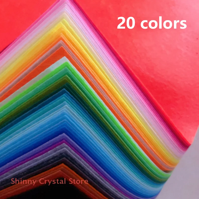 20Pcs Soft Felt Fabric Sheet 20Color Patchwork Sewing DIY Craft Squares Nonwoven 1mm Thick Handmade Fabric Weaving
