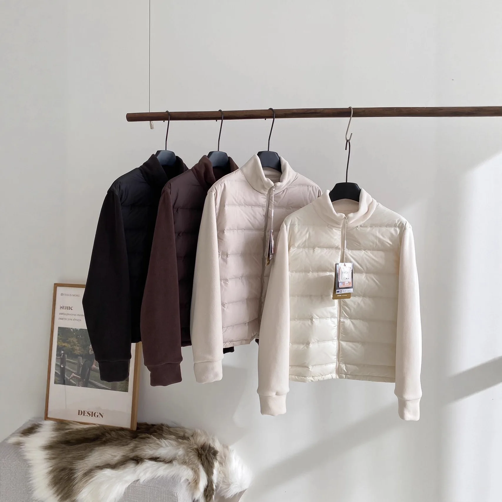 

2025 Autumn and Winter Down Short Fleece Down Jacket, Women's Autumn and Winter Solid Color Duck Down Warm Cardigan Jacket