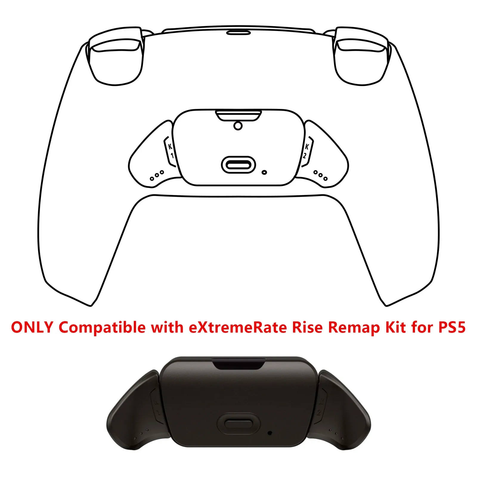 eXtremeRate Real Metal Buttons (RMB) Version K1 K2 Buttons Housing & Remap PCB Board for ps5 Controller & RISE Remap Kit