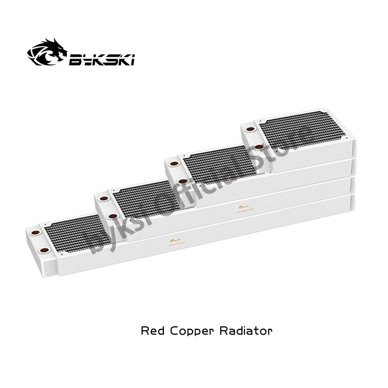 Imagem -05 - Bykski 360 240 mm Radiador de Cobre 30 mm Espessura Mais 120 mm Ventilador Controlador para pc Cooler de Água Kit Dissipador de Calor Branco Preto