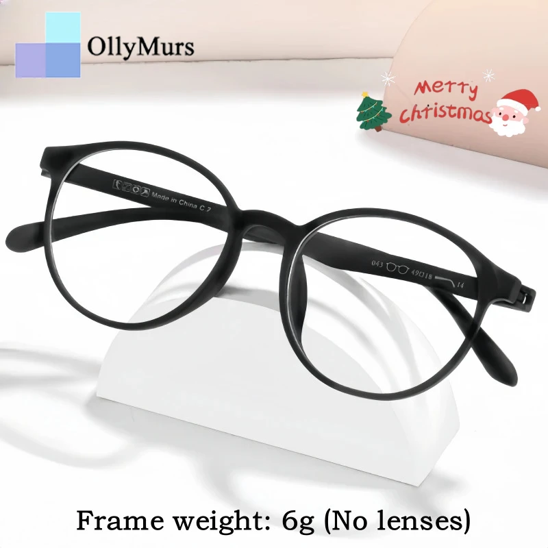

OLLYMURS Сверхлегкие безвинтовые очки на заказ TR90 в оправе для очков для мужчин и женщин, круглые удобные оптические очки в стиле ретро