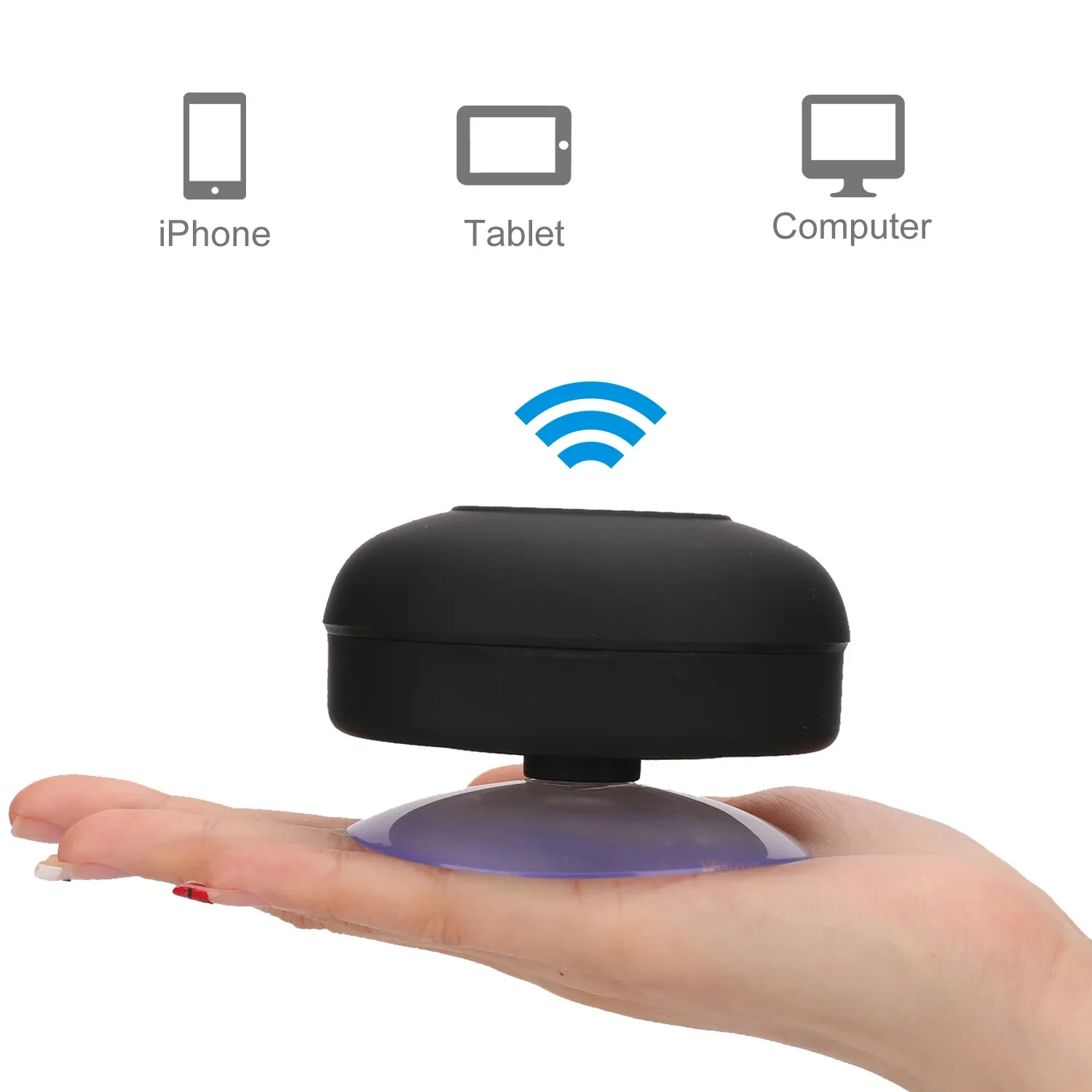 Bathroom Waterproof Wireless Bluetooth Speaker Large Suction Cup Mini Portable RGB Light Stereo Speaker for Outdoor Sports