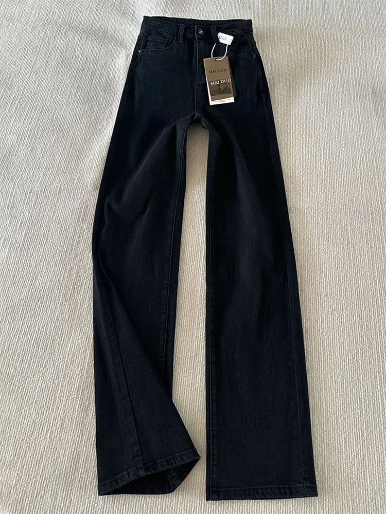 

Джинсы женские прямые с высокой талией, на подкладке, осенне-зимние, новые, утягивающие, узкий крой, маленький размер, модель e Tub...